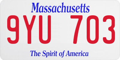 MA license plate 9YU703