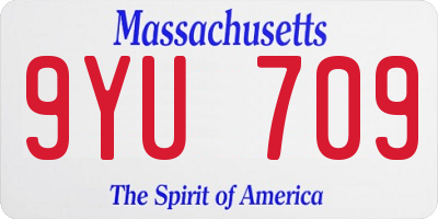 MA license plate 9YU709
