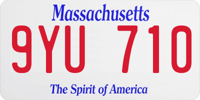 MA license plate 9YU710
