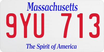 MA license plate 9YU713