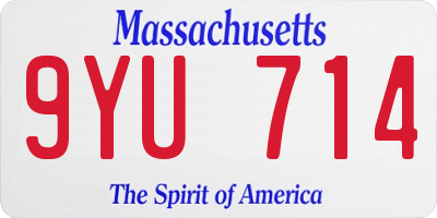 MA license plate 9YU714