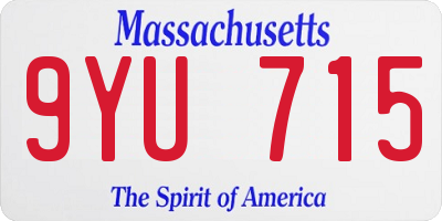 MA license plate 9YU715