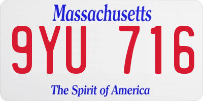 MA license plate 9YU716