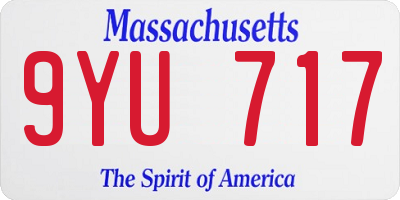 MA license plate 9YU717