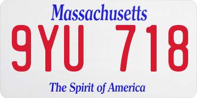MA license plate 9YU718