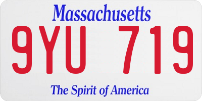 MA license plate 9YU719