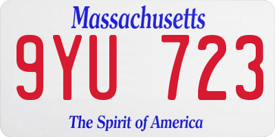 MA license plate 9YU723