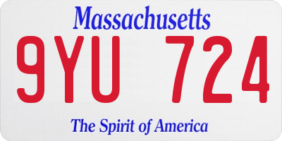 MA license plate 9YU724