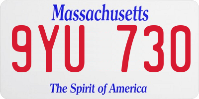 MA license plate 9YU730