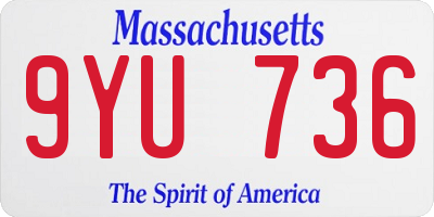 MA license plate 9YU736
