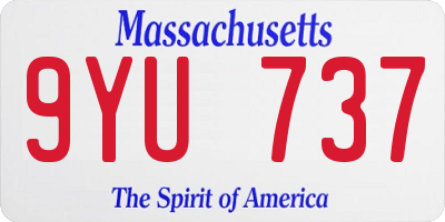 MA license plate 9YU737