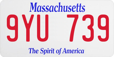 MA license plate 9YU739