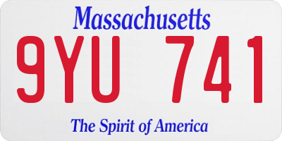 MA license plate 9YU741