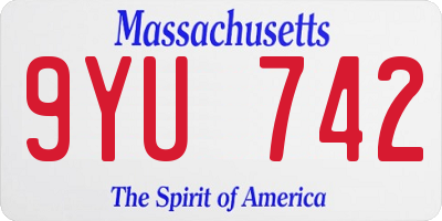 MA license plate 9YU742