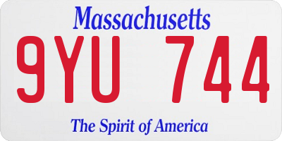 MA license plate 9YU744