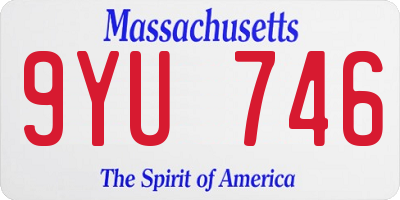 MA license plate 9YU746