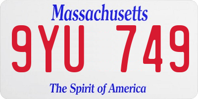 MA license plate 9YU749