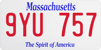 MA license plate 9YU757
