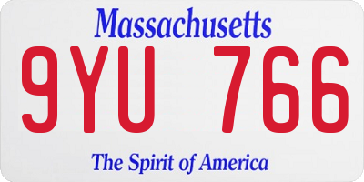 MA license plate 9YU766