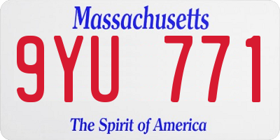 MA license plate 9YU771