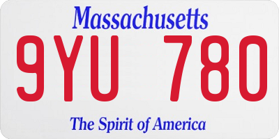 MA license plate 9YU780