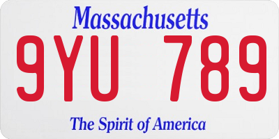 MA license plate 9YU789