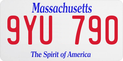 MA license plate 9YU790