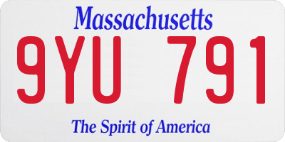 MA license plate 9YU791