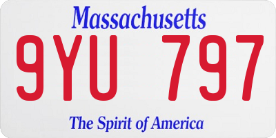 MA license plate 9YU797