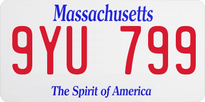 MA license plate 9YU799