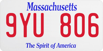 MA license plate 9YU806