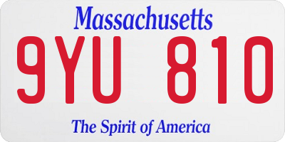 MA license plate 9YU810