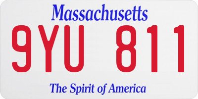 MA license plate 9YU811