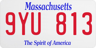 MA license plate 9YU813