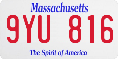 MA license plate 9YU816