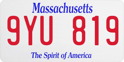MA license plate 9YU819