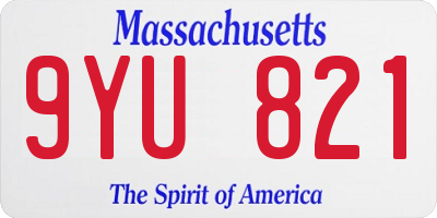 MA license plate 9YU821