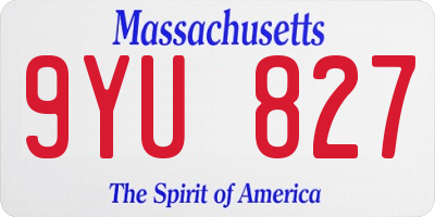 MA license plate 9YU827