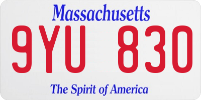 MA license plate 9YU830
