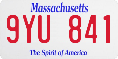 MA license plate 9YU841