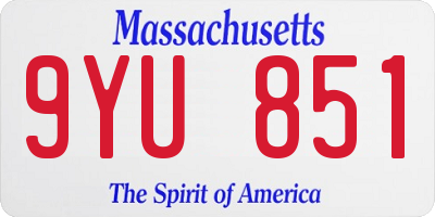 MA license plate 9YU851