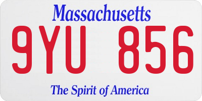 MA license plate 9YU856