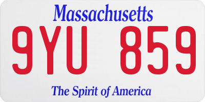 MA license plate 9YU859