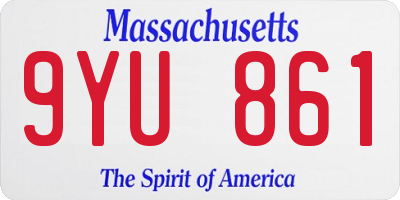 MA license plate 9YU861