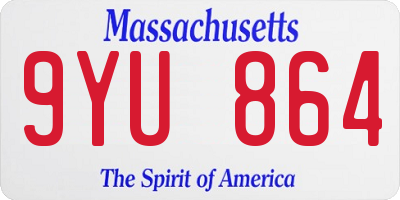 MA license plate 9YU864