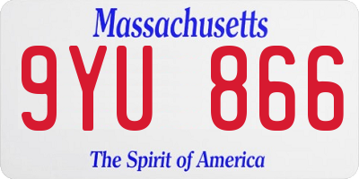 MA license plate 9YU866