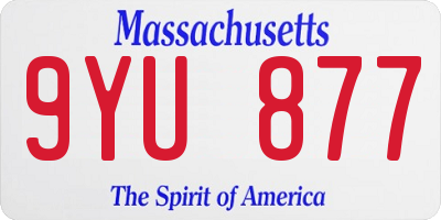 MA license plate 9YU877