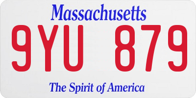 MA license plate 9YU879