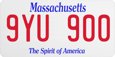 MA license plate 9YU900