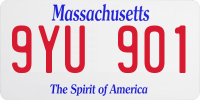 MA license plate 9YU901